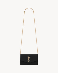 YSL SAINT LAURENT Uptown Chain Wallet In Grain Leather | 聖羅蘭 銀包連鏈帶 (多色) - LONDONKELLY 英國名牌代購