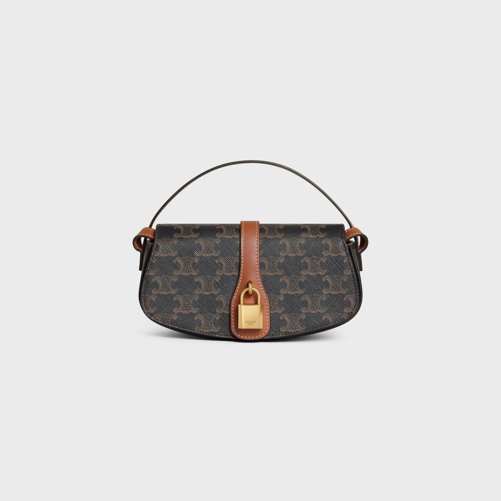 CELINE Triomphe Canvas Clutch on Strap Tabou(2 Colors