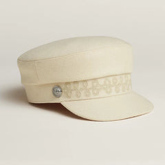 HERMES Cabourg en Finesse Cap | 愛馬仕 帽 (White)