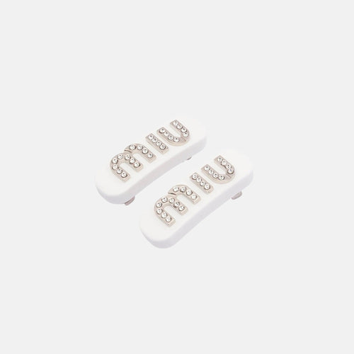 MIU MIU Plexiglas and Metal Hair Clip | 繆繆 髮夾一對 (White)